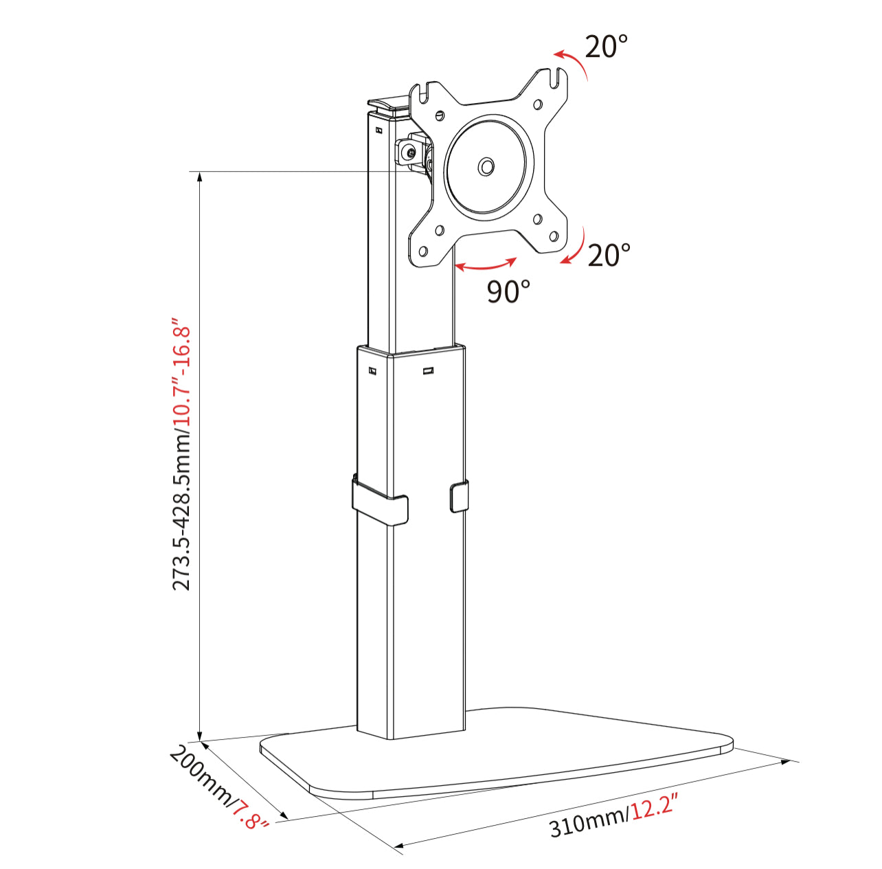 Monitor Riser Stand Vesa Portable