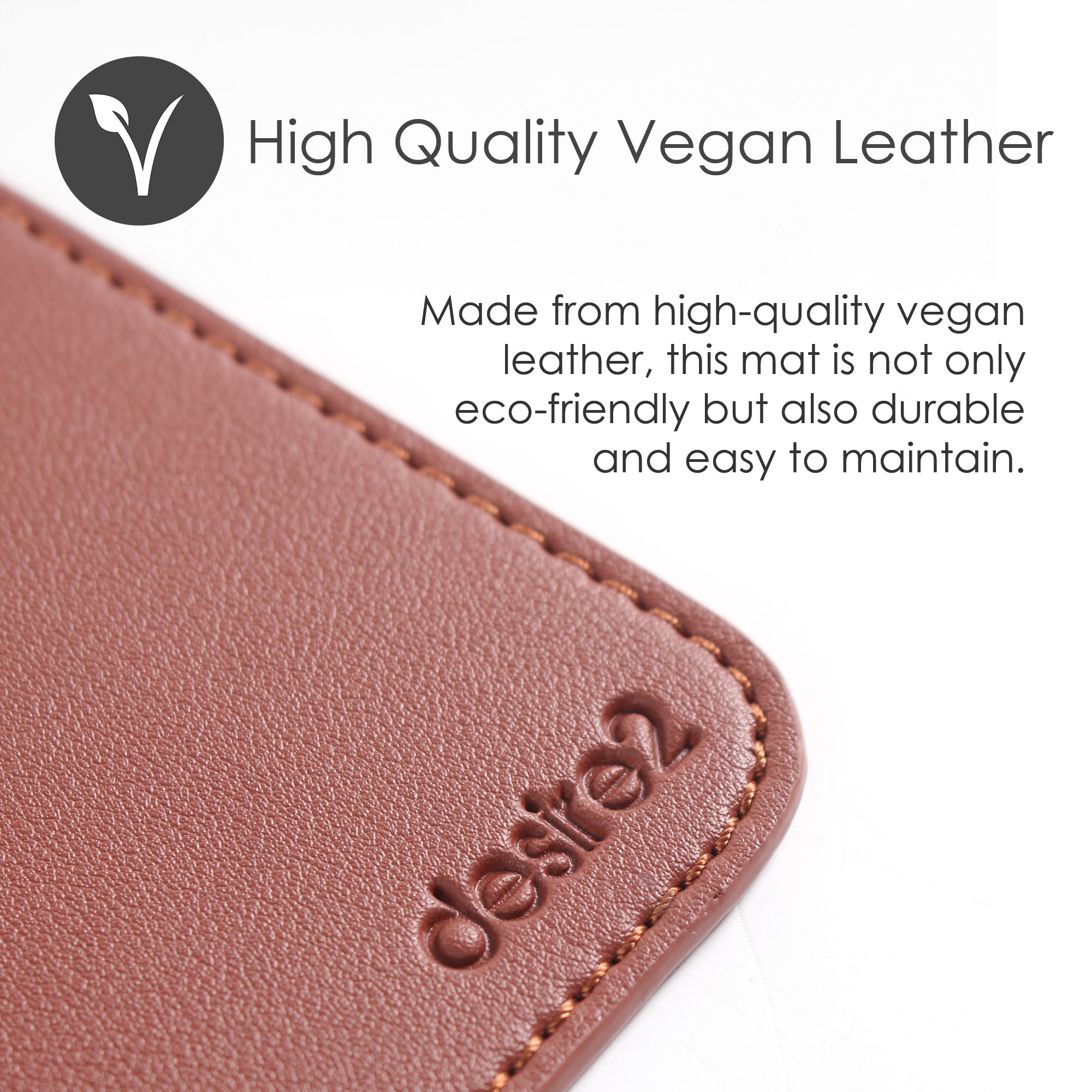 Brown Prestige Vegan Leather Desk Mat