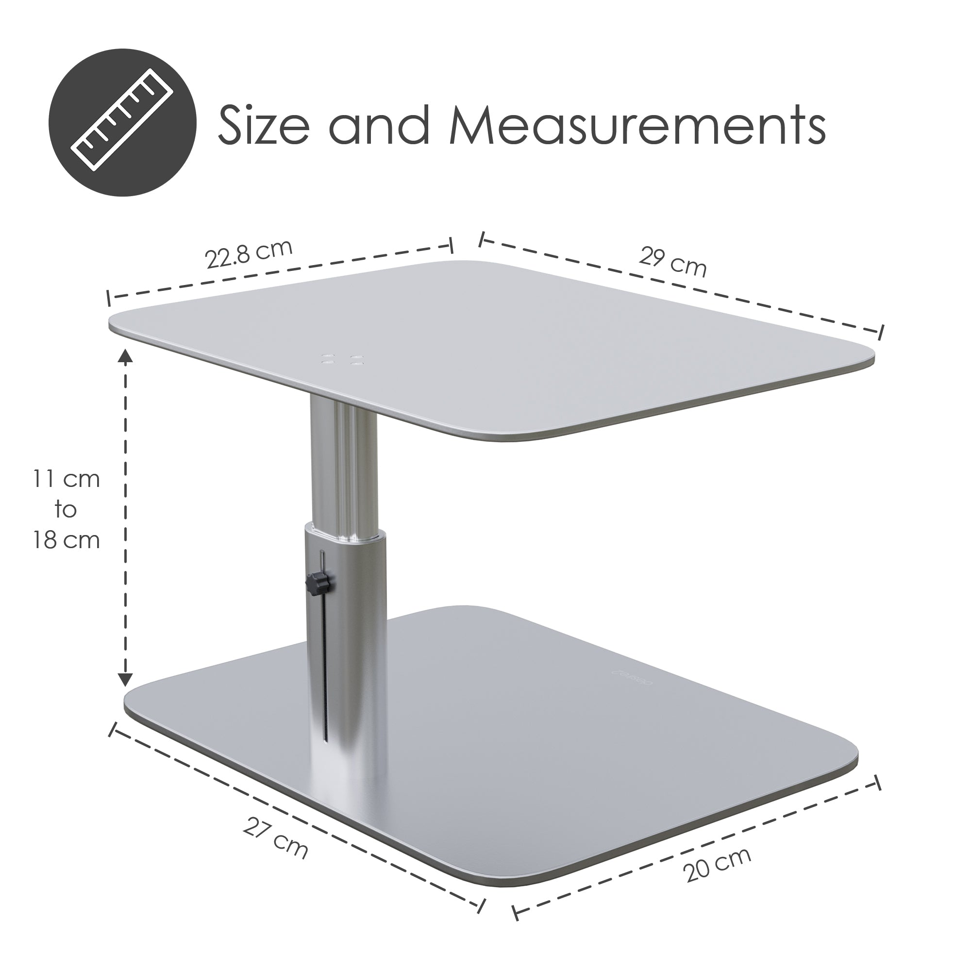 Riser Carbon Steel Monitor Stand