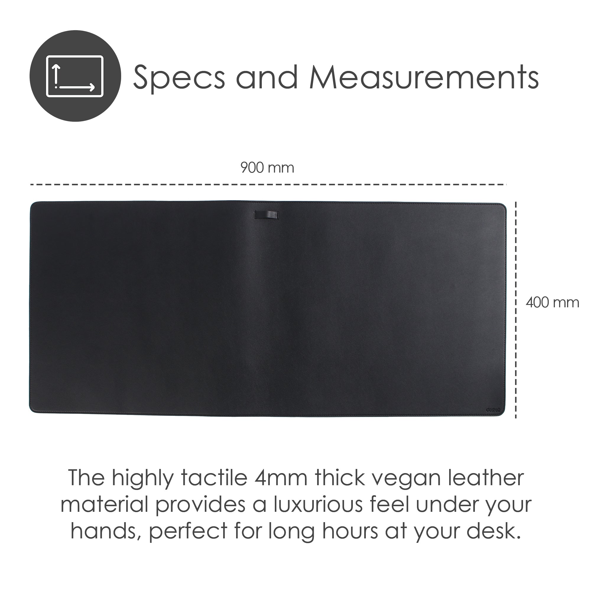 Charcoal Prestige Vegan Leather Desk Mat