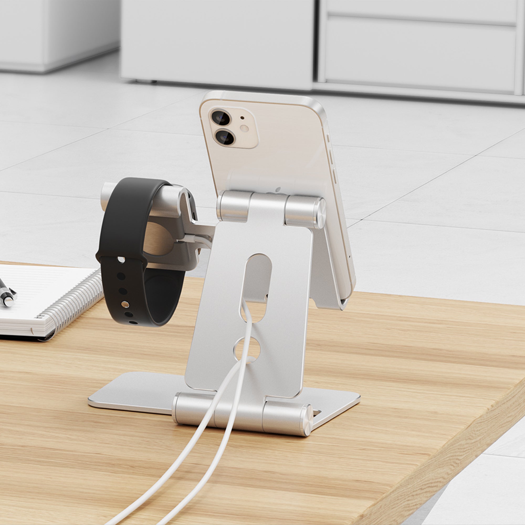 Restore Pro Phone and Apple Watch Charging Stand Silver