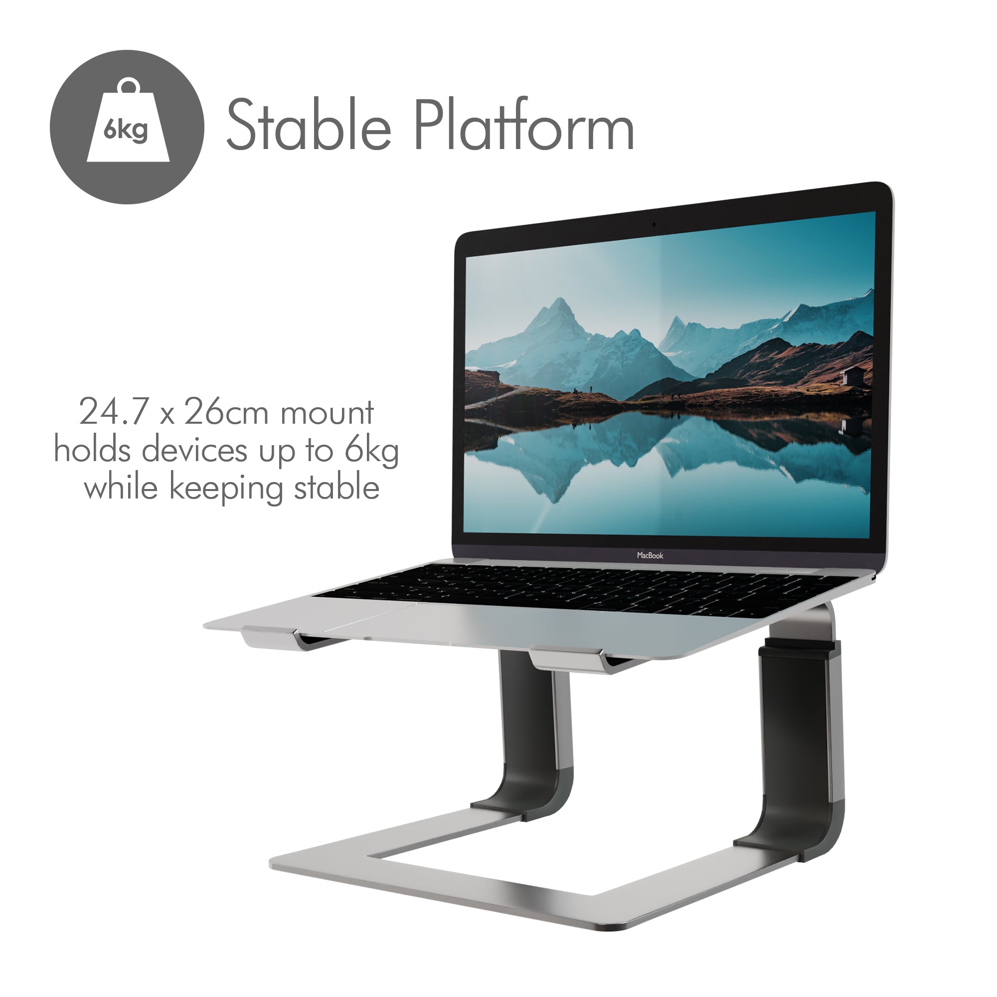 Supreme Pro Adjustable Laptop Stand Silver
