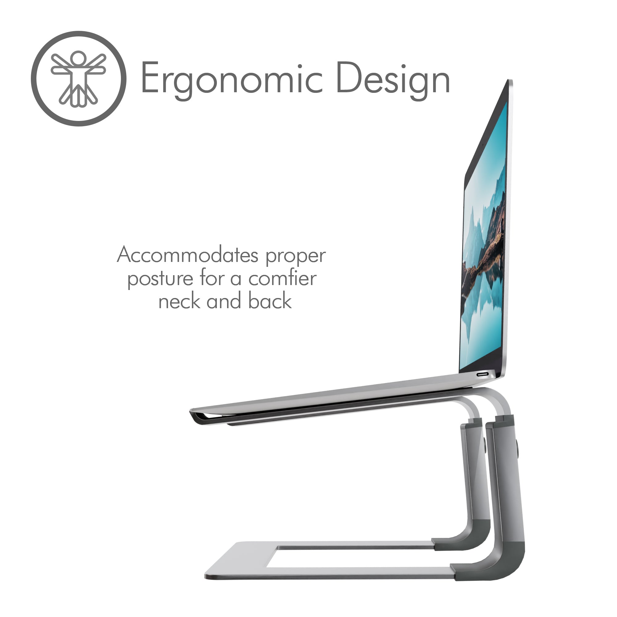 Supreme Pro Adjustable Laptop Stand Silver