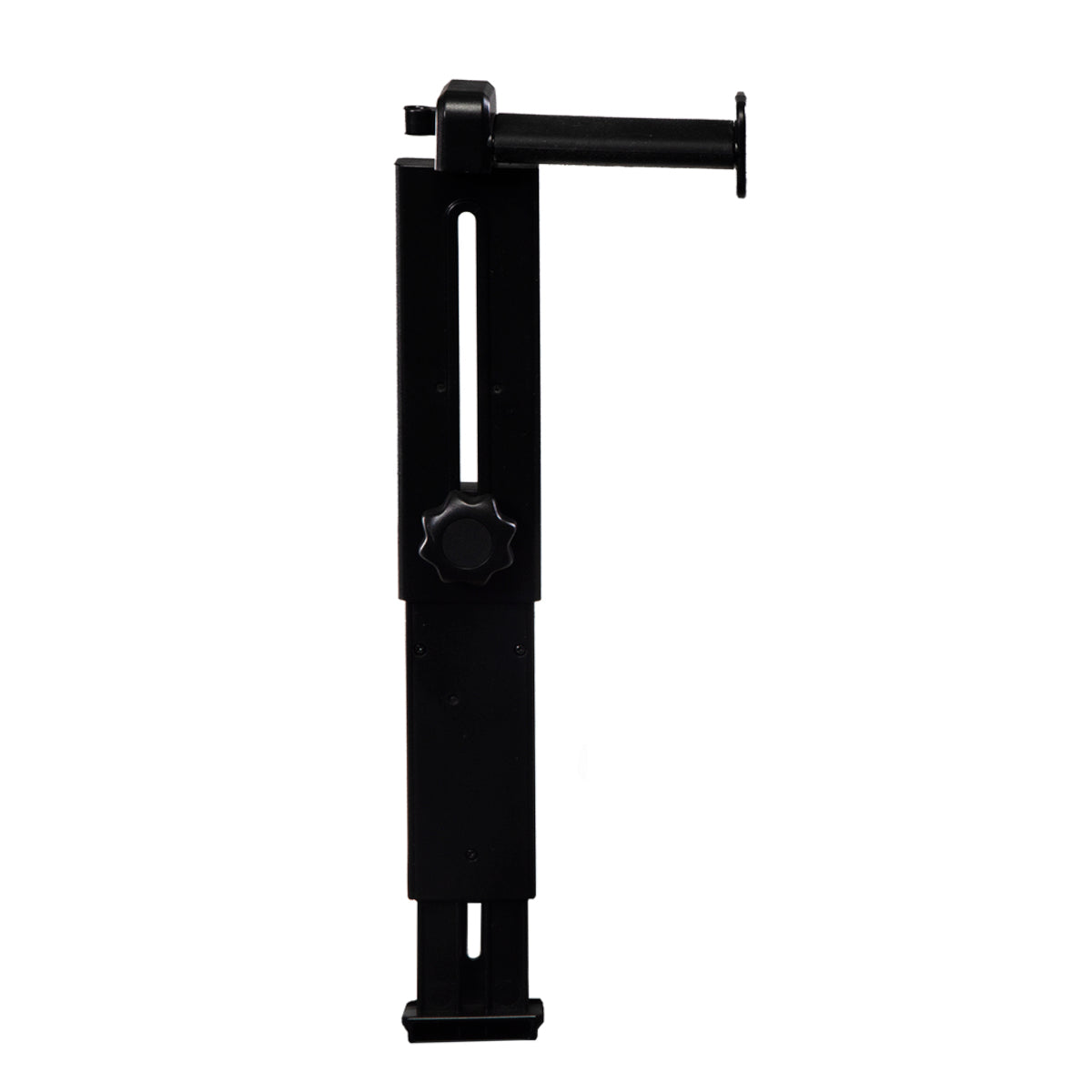 Black plastic desk mounted headphone hanger