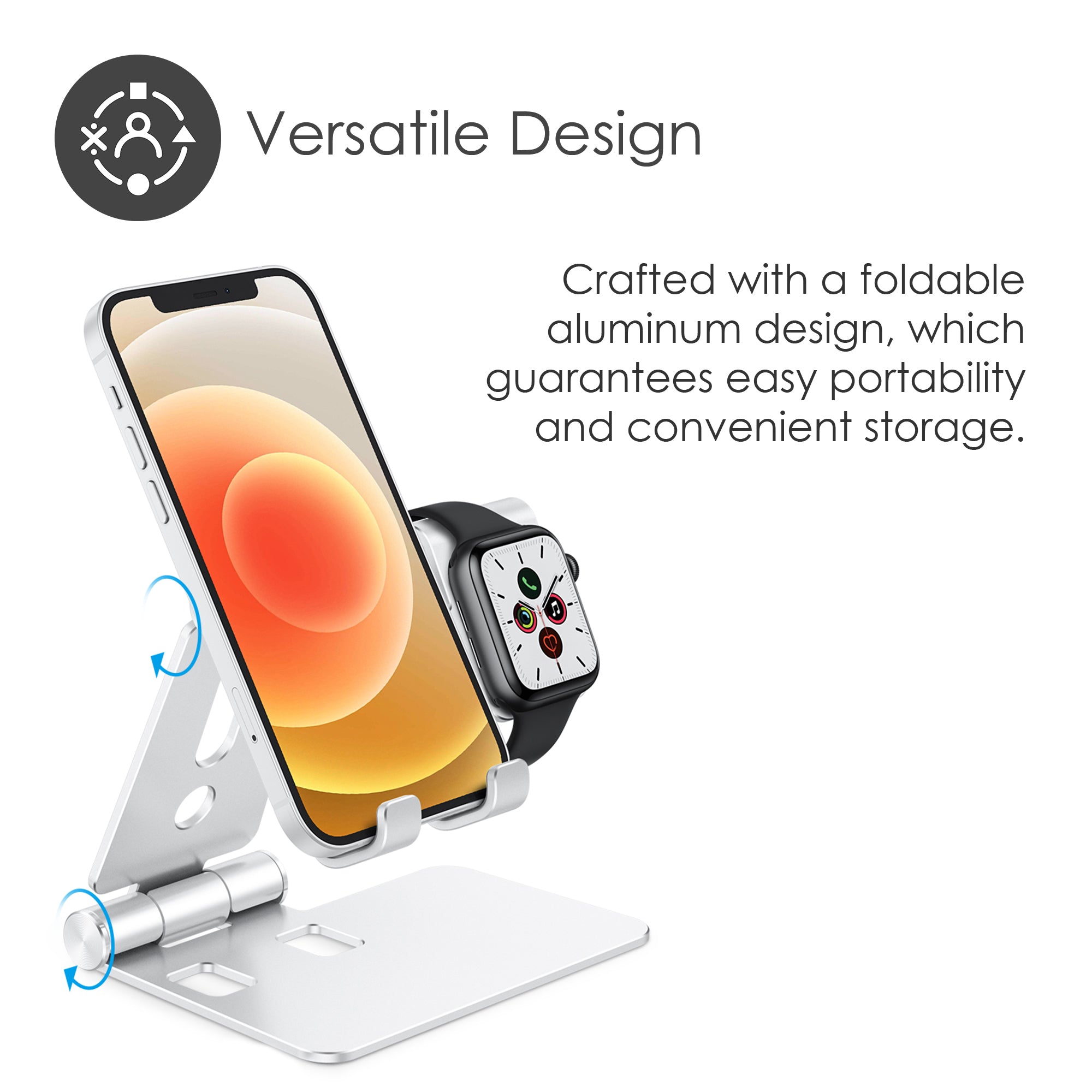 Restore Pro Phone and Apple Watch Charging Stand Silver