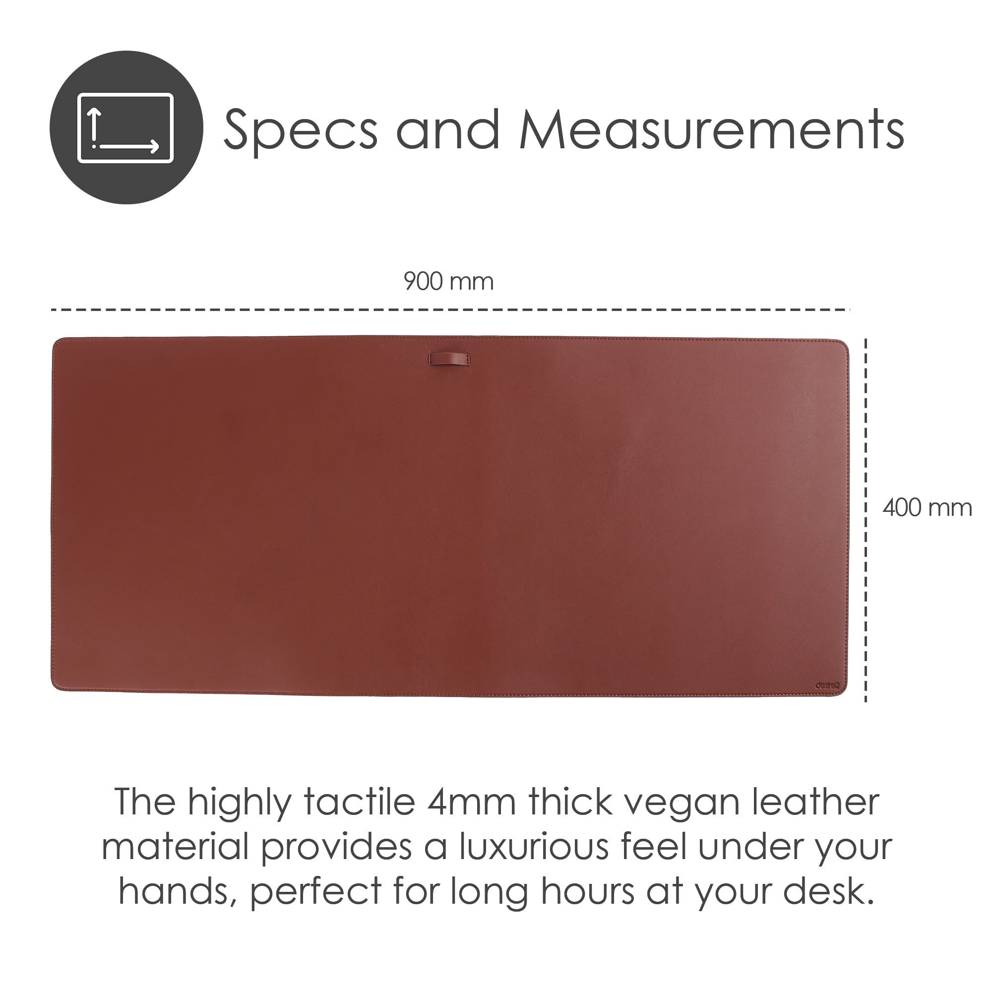 Brown Prestige Vegan Leather Desk Mat